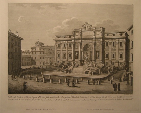 Parboni Achille (1783-1841) Veduta della Fontana dell'Acqua Vergine detta di Trevi 1829 Roma